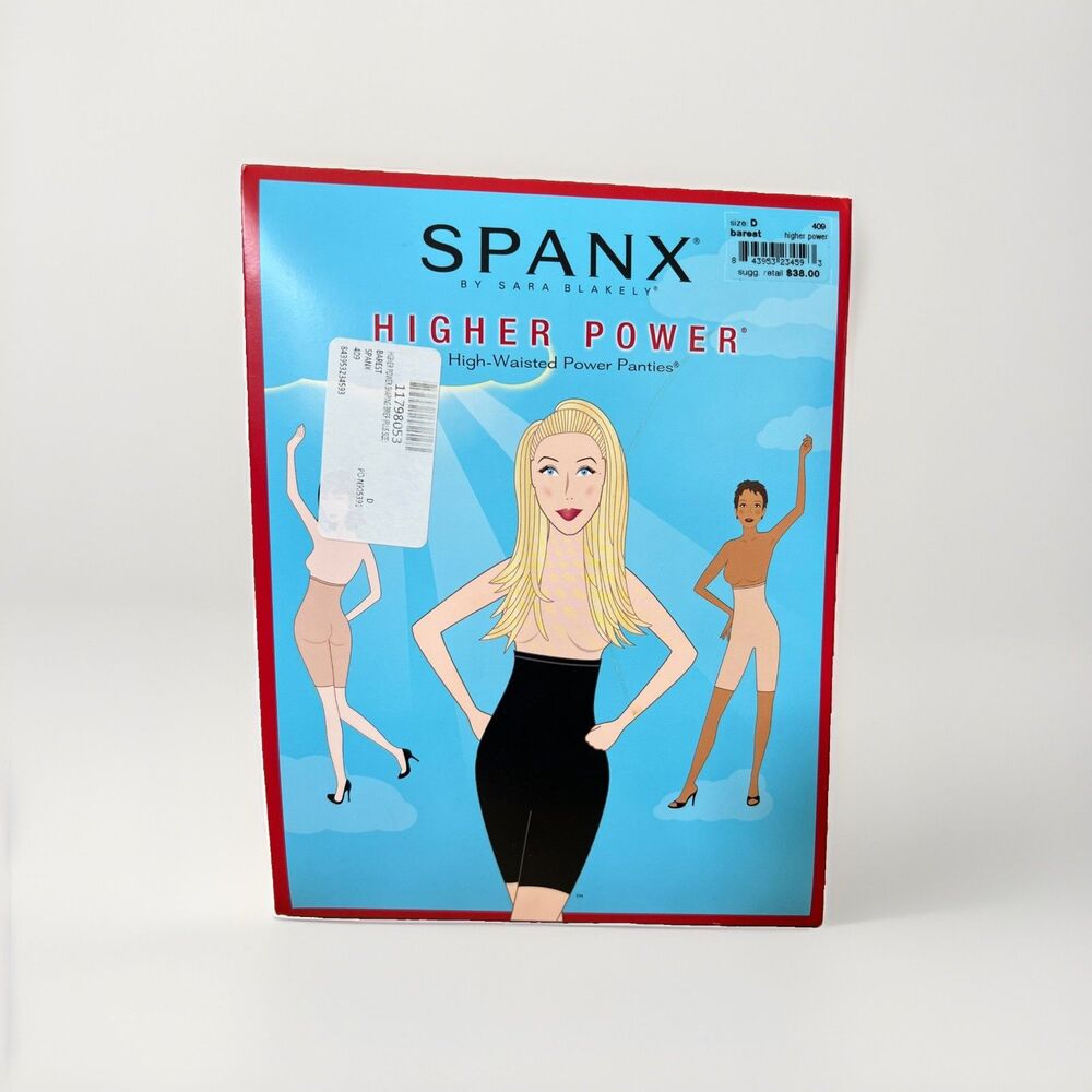 Spanx Higher Power High-Waisted Power Panties-#409 Size D Barest New Unopened